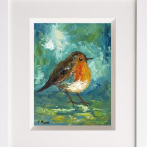 Little Robin 8x6 Original Oil On Board