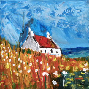 Irish Cottage 15.5 x 15.5 Original Oil On Canvas
