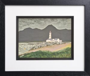 The Lighthouse 16"x12" Original On Paper